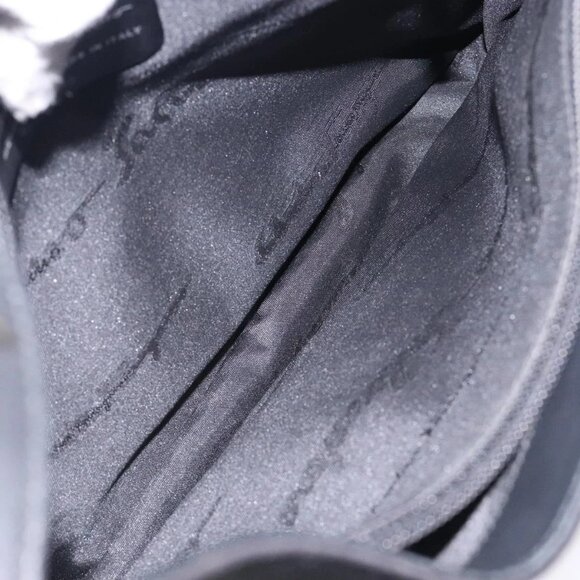 Salvatore Ferragamo Gancini Shoulder Bag Nylon Navy Silver - Picture 10 of 16